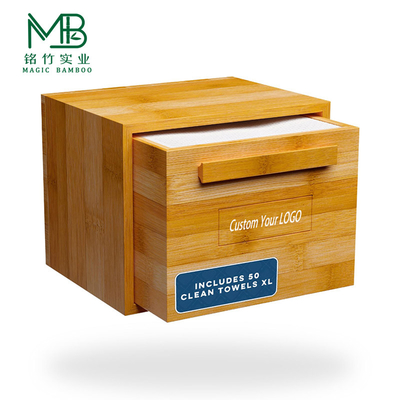 Caixas de armazenamento de toalhas de bambu multifuncionais para banheiros