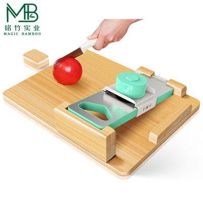 Tábua de Corte de Bambu com Suporte para Alimentos (Uma Mão)